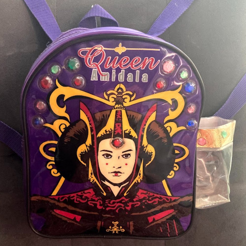 Vintage Star Wars Queen Amidala Purple Vinyl Mini Backpack